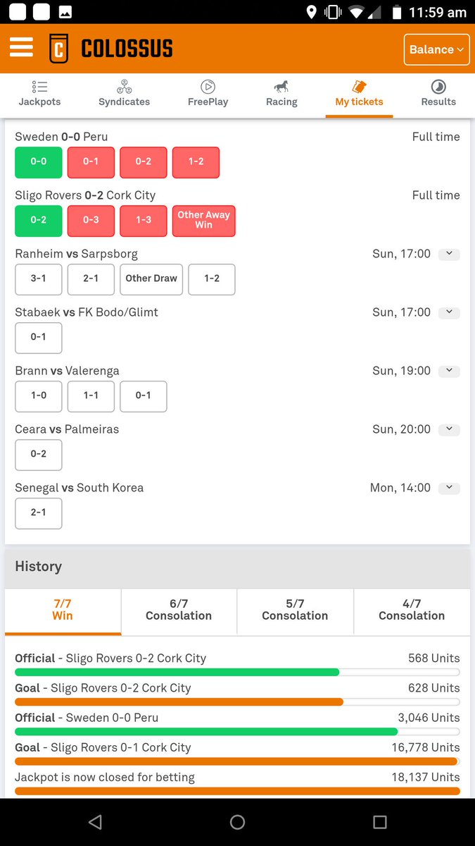 Bonusbanter's tweet image. We go 2/2 on the Colossus pick 7. Just 5 results away from £500,000 !! Not quite at a cashout stage yet but hopefully results go our way in 5pm games &amp;amp; we can secure profit.

#BeColossus