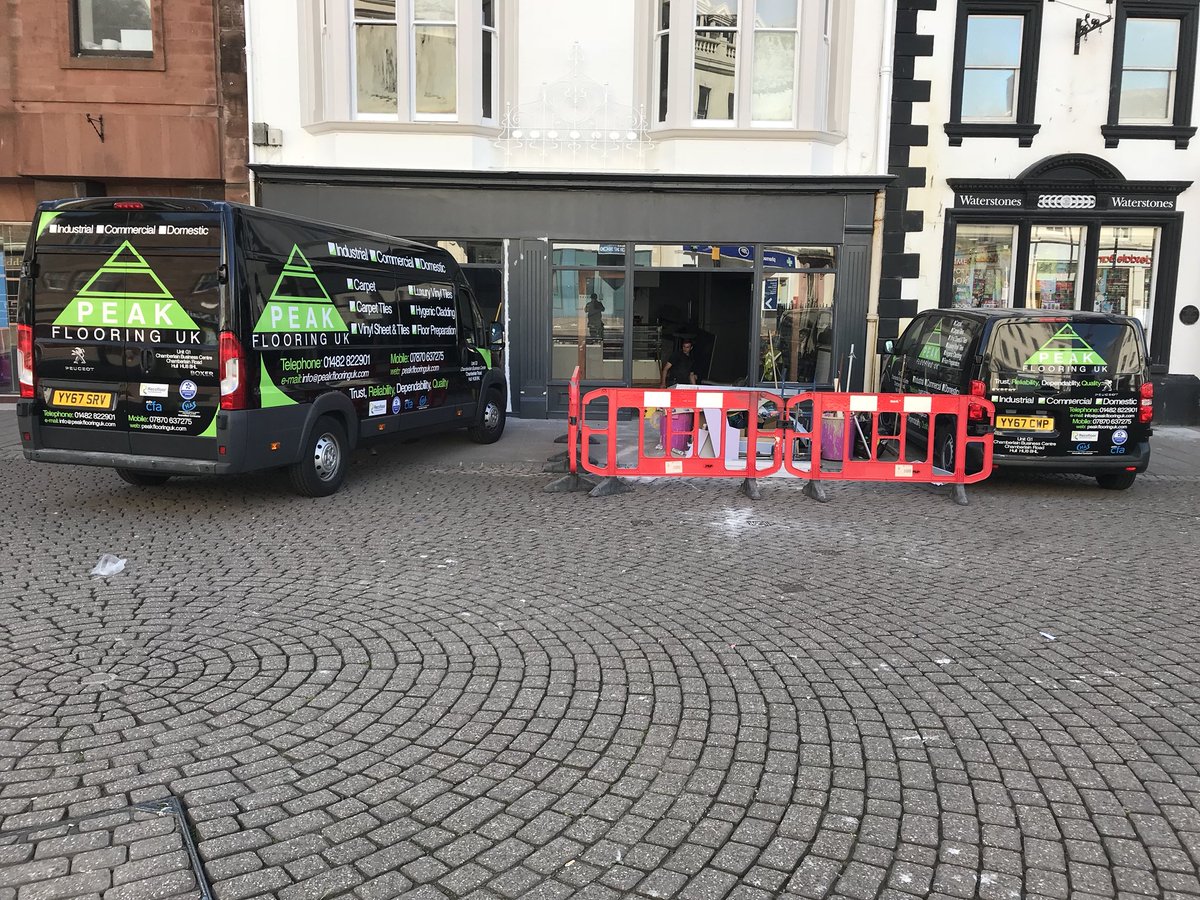 peakflooringuk's tweet photo. Some of our fitters on site in #Dumfries installing @KarndeanFloors & @AltroFlooring on a new @GreggsOfficial store #peakflooring #weloveflooring #conractor #shopfitting #install #flooring #nationwide #scotland https://t.co/NQOFsDP7ft