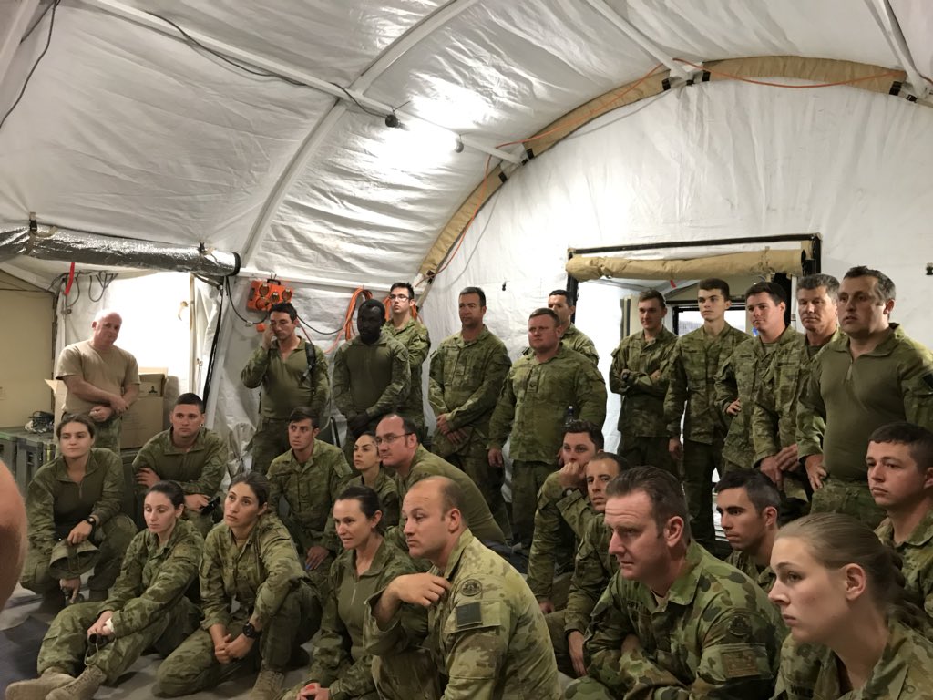 GinnyMorris73's tweet photo. It has been great over the past two days to take soldiers and officers from #CFSB #3CSSB #JMCO #1SIGREGT through the R2E. This is important to show our men and women one element of #cbthealth available to provide high quality care if required. @CO2GHB_AusArmy https://t.co/GKlGKhFXOR