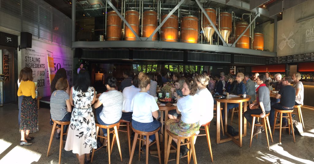 MaselMatt's tweet photo. @kngraves12 @DesleyMarshall @BUSHkidsqld @TROHPIQ @RuralDocsQ Thanks @TROHPIQ for hosting a great #RDAQ2018 recovery breakfast. In a brewery! Inspiring words from @DesleyMarshall and Claudia Collins. https://t.co/XkdFYdap13