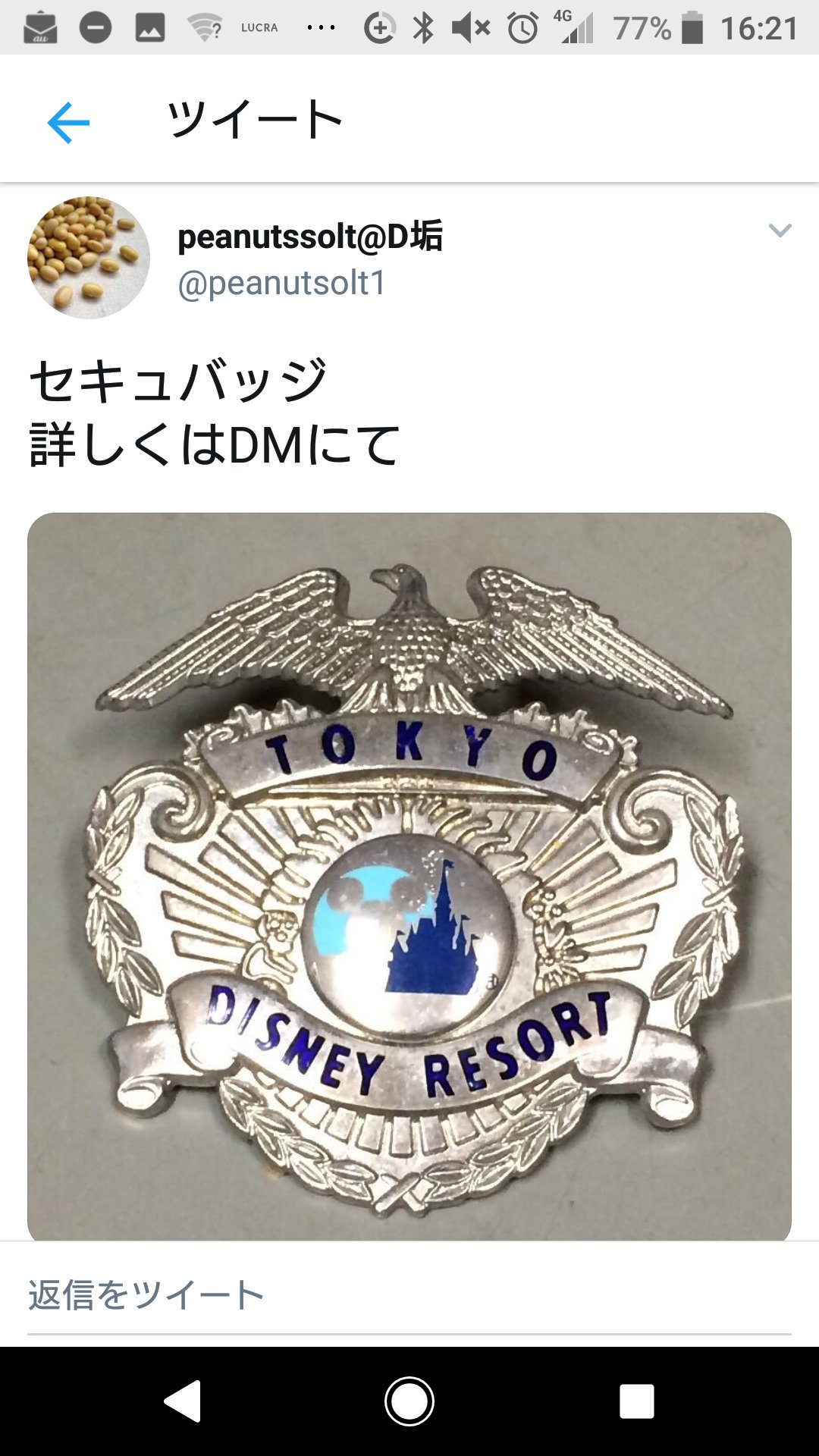 東京ディズニーリゾート セキュリティキャスト バッジ