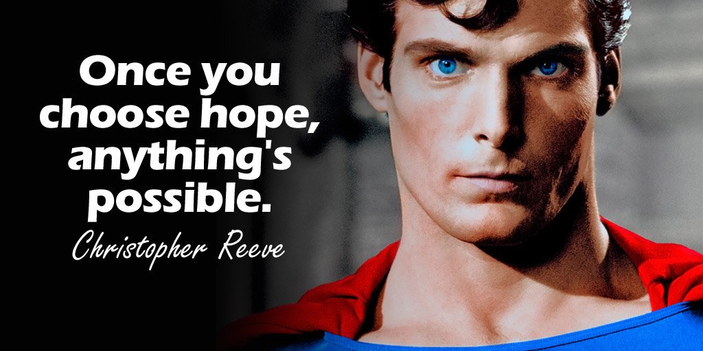 riseworld_org's tweet image. "Once you choose hope, anything's possible." - Christopher Reeve #quote
#ThinkBIGsundaywithMarsha