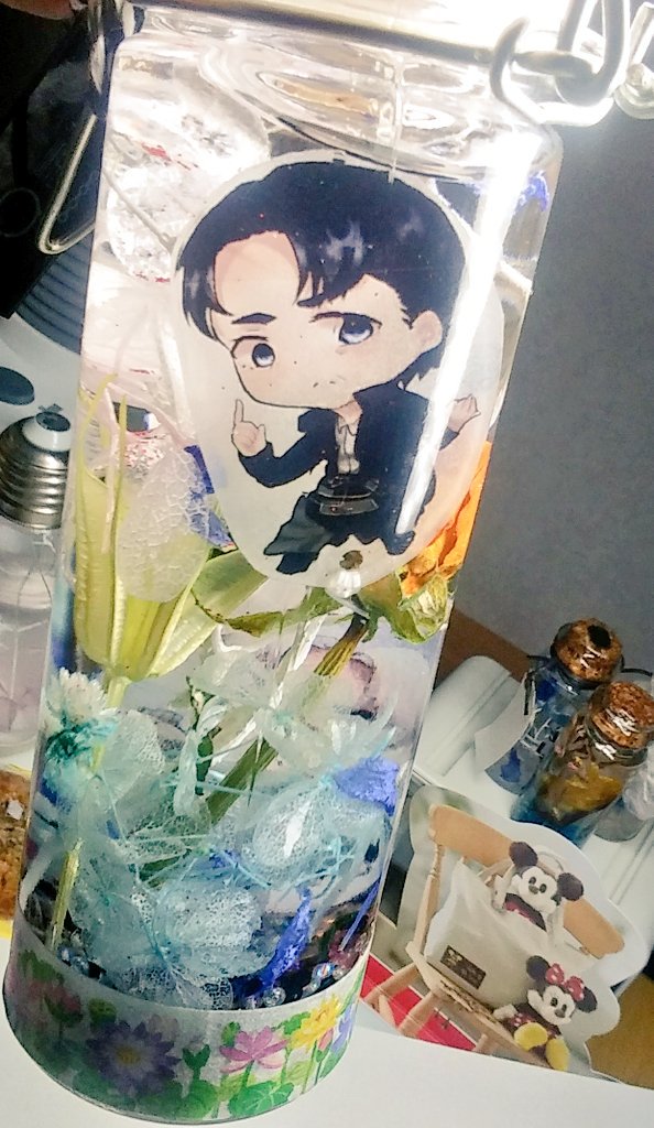 ナノポン 出来た 曼荼羅組プラ板をハーバリウムに閉じ込めたぜ