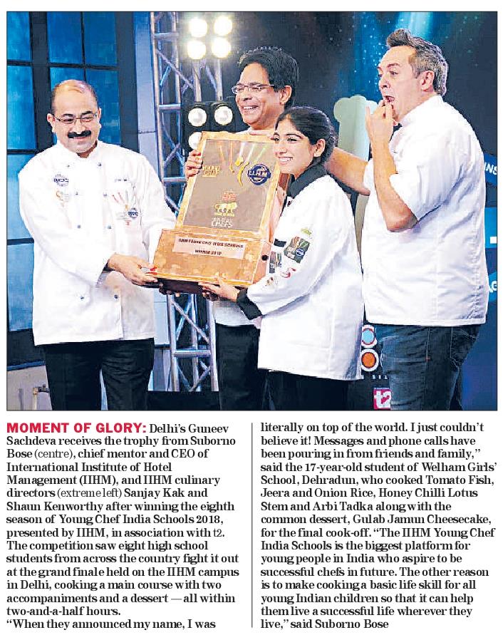 AADirIIHMDELHI's tweet photo. #YoungChefIndiaSchools2018 Winner #GuneevSachdeva from #WelhamGirlsSchool #Dehradun #India 's Biggest #culinary competition for class 11 & 12 School Students @FoodFood #Proud Winner #Congratulations @subornobose @IIHMHOTELSCHOOL @SanjeevKapoor @LoganJrChef @Gmacchef https://t.co/xdnW2iIY97