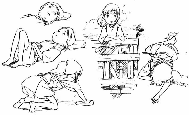 gen_ghibli's tweet photo. Bocetos originales de 'El viaje de Chihiro' (Hayao Miyazaki, 2001). https://t.co/yIzbFLev4n