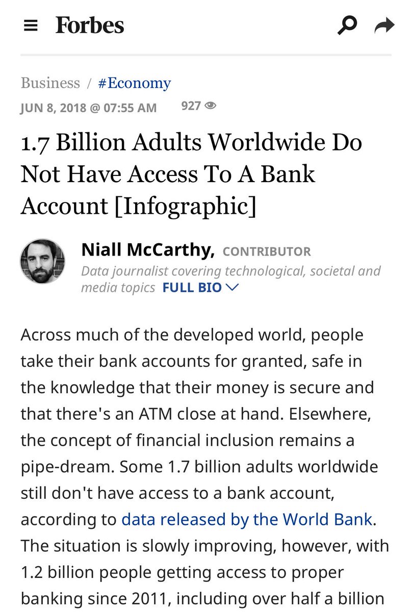 amitTwitr's tweet image. Many authors still don’t get that financial inclusion is not abt more bank accounts 🤦🏻‍♂️
- 20%+ of bank Acc created r inactive 
- unless $ moves &amp;amp; trnx 🚀
- mPesa/Alipay/wechat/Paytm /... hv equal chance
- micro-lending like M-Shwari 🇰🇪, LendMN 🇲🇳 
#programmaticFuture