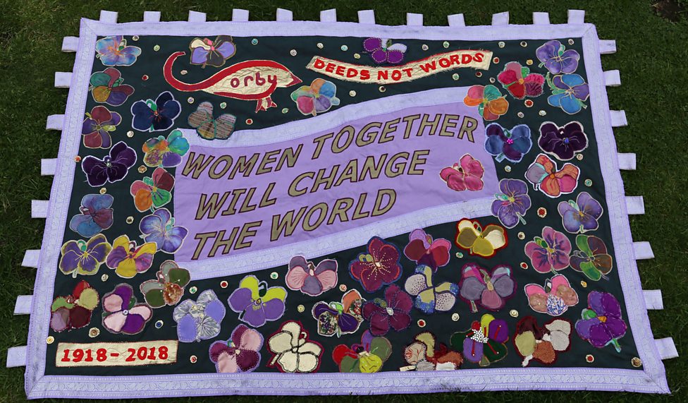 bbcarts's tweet photo. Raise the banners! Women across Britain march for suffrage &amp; what it means to be a C21st woman. See selection of banners prior to this afternoon's #PROCESSIONS in Belfast, Cardiff, Edinburgh &amp; London here https://t.co/ps84Ok50re  &amp; watch @BBCOne today 14.00 10/6. #PROCESSIONS2018 https://t.co/rUQ24US1iH