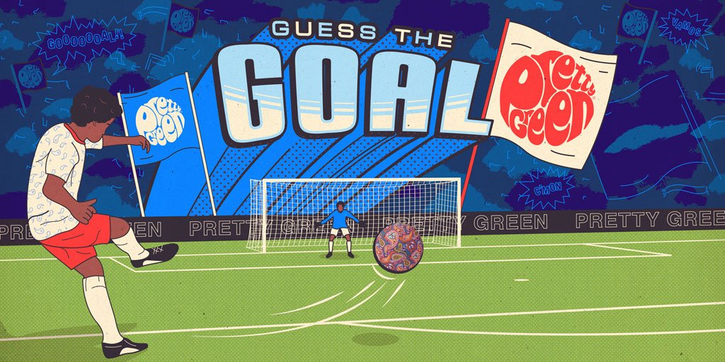 Game 02 - The first goal will be scored in the 28th minute - <a href="/PrettyGreenltd/">PrettyGreenltd</a> #PGGuessTheGoal competition to win a Retro sports pack and many more prizes!  Enter here: prettygreen.com/guess-the-goal/