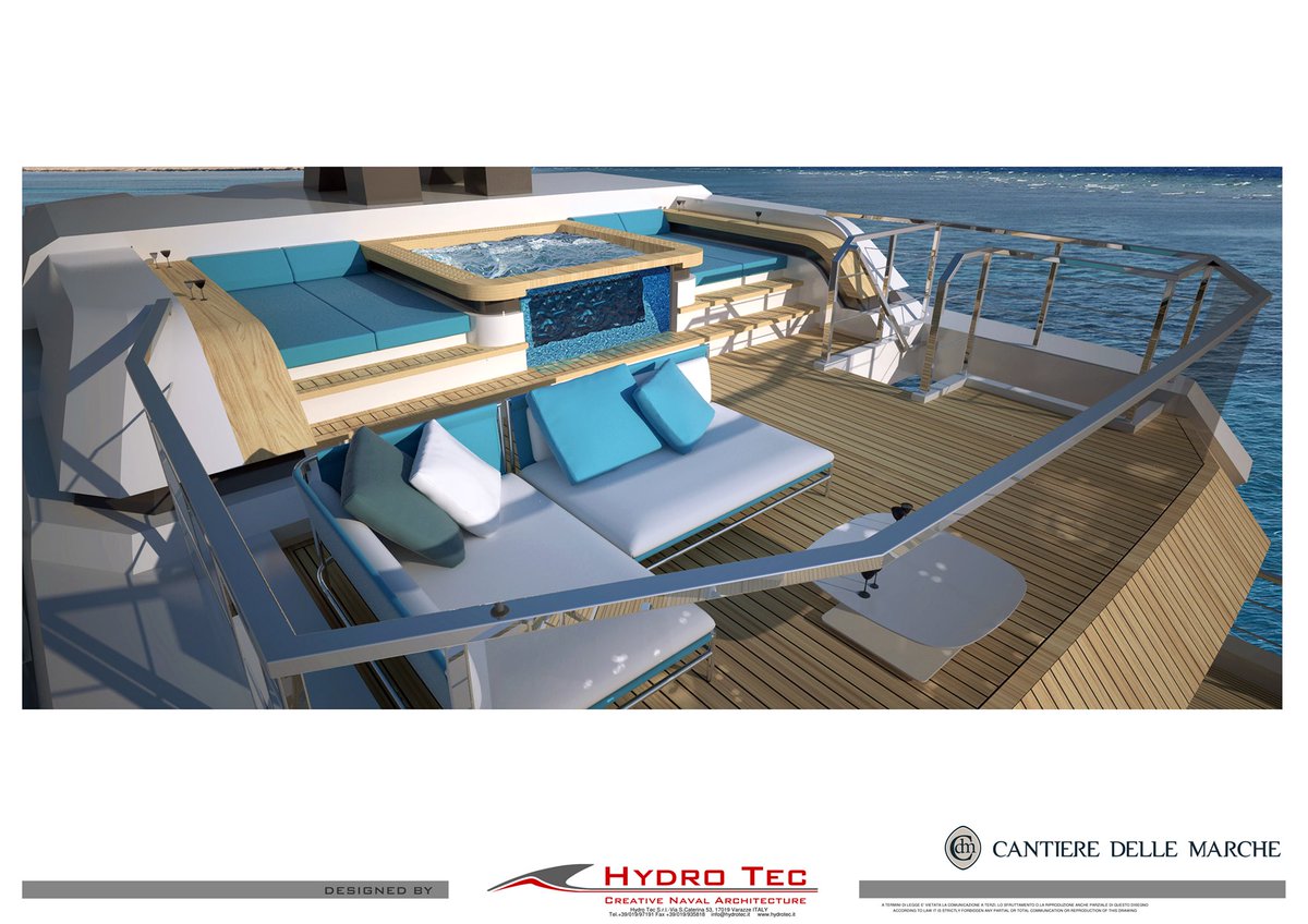 Hydro_Tec_Srl's tweet photo. Flexplorer is the yacht to enjoy life at sea with your best friends. But when you want your private moment with your sweetheart, here is the pool terrace on the highest point of the yacht. #Flexplorer #navalarchitecture #exteriordesign #exploreinstyle #cantieredellemarche https://t.co/tPz2YQyRbm