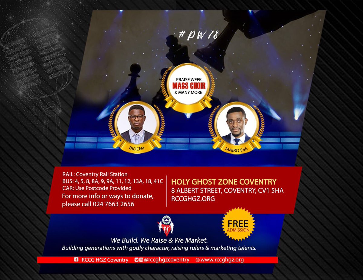 RCCGHGZCoventry's tweet photo. The Countdown in numbers....
35 days
8 hours &
26 minutes until #PraiseWeek2018 #GameChanger #Anticipate. #TellAFriendToTellAFriend. https://t.co/igTuCgv6aS