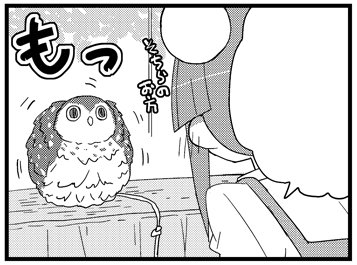 まんがタイムきらら発売中です。「あっちこっち」巻中カラー載ってますので宜しくお願いします。フクロウ喫茶なお話で、動くふれあいコーナー、もふもふー、真宵のだんごはケモケモ感どばどば、そのためのグローブです、なお話です。にゃでぇヽ(*'v`*) 