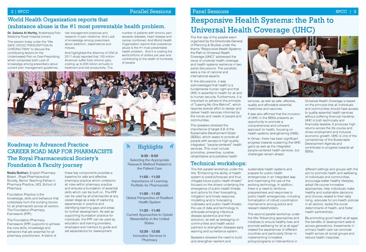 10thpcc's tweet photo. - Wisdom of the day!
- Reducing Harm from Medications: Pharmacist’s Role
- Responsive Health Systems: the Path to Universal Health Coverage (UHC)
- substance abuse is the #1 most preventable health problem.
and more at #8thpcc 2nd daily dose issue https://t.co/sEB0IEsZqn