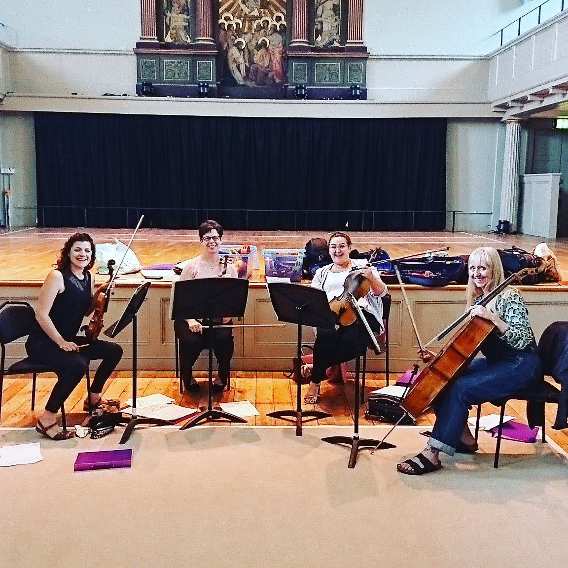 FHiggs's tweet photo. We are all set and ready for 3 concerts for #MiniBeats Super Strings @stgeorgesbris, @LauraTannerMus is leading us through it all! https://t.co/T96bEpFTbw