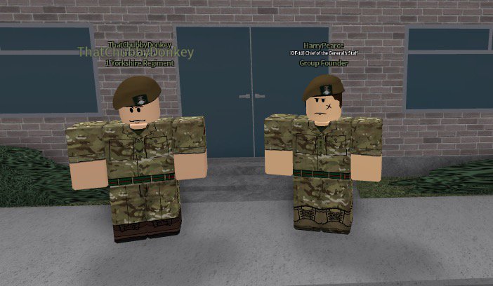 rblx_army's tweet photo. As of a decision made by our General's Staff, The 1st Battalion, Yorkshire Regiment has been opened. This picture is personnel stepping their first step onto Catterick's grounds. https://t.co/NVuiVTy0em