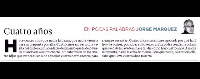 Cien palabras.
Cuatro años.