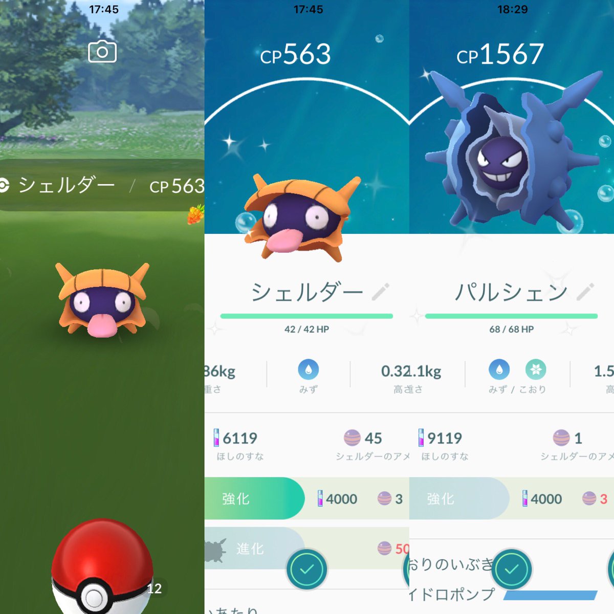 えみべび Pa Twitter イロチ出た ポケモンgo シェルダー パルシェン イロチ 色違い