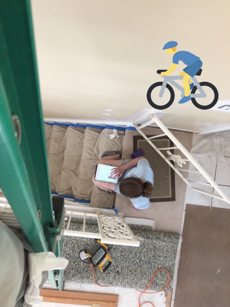 DeanTri3's tweet photo. This morning we’ll see if spending one’s free time painting ceilings prepares you for a rainy Xterra race. So much practice keeping a wet edge. I think I’m going to crush it https://t.co/JBkwr4XI8i