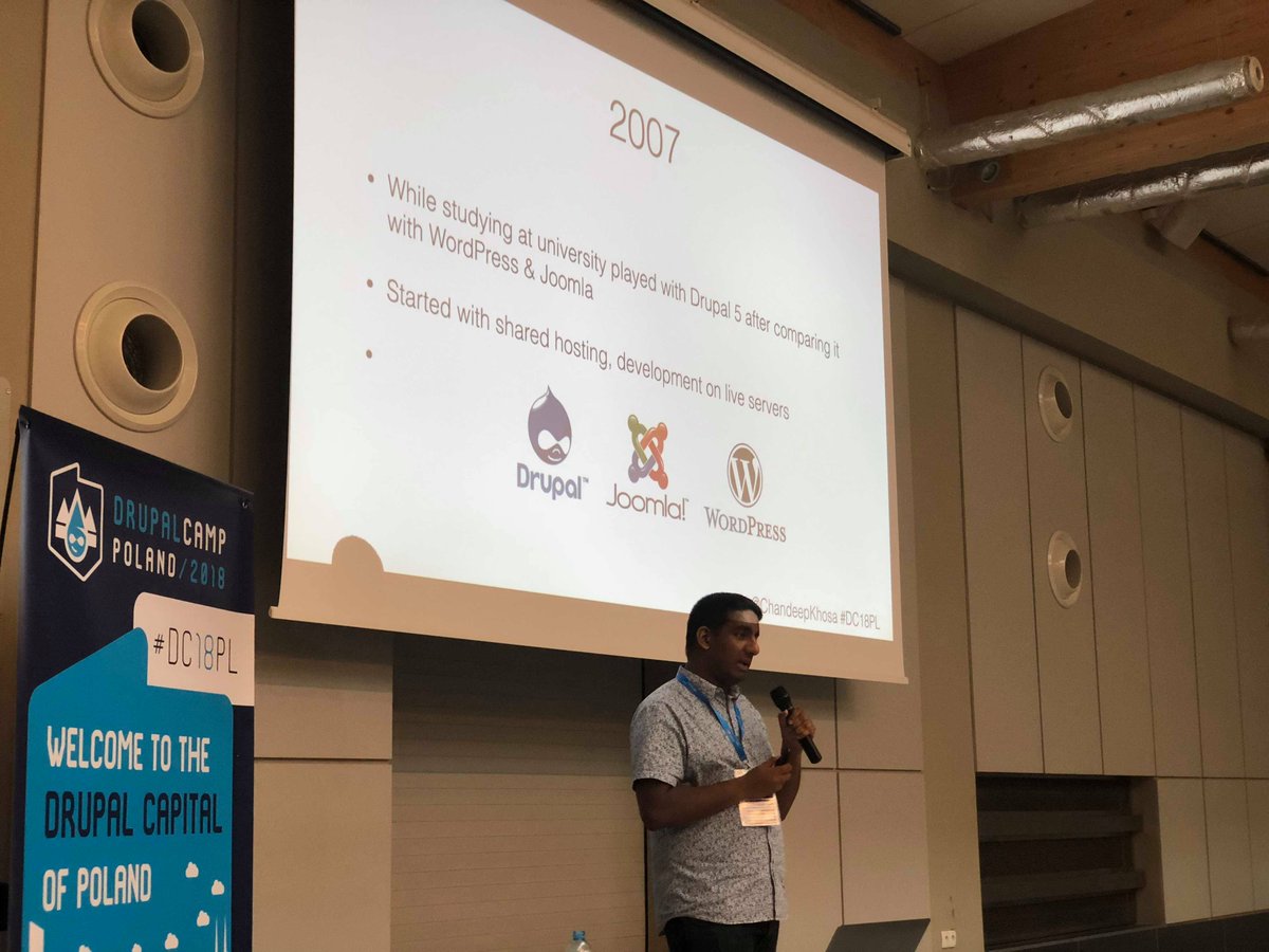 DrupalCampPol's tweet photo. @ChandeepKhosa sharing his knowledge about #Drupal, based on 10 years of experience! #dc18pl #DrupalCamp # https://t.co/2havgcyHOO