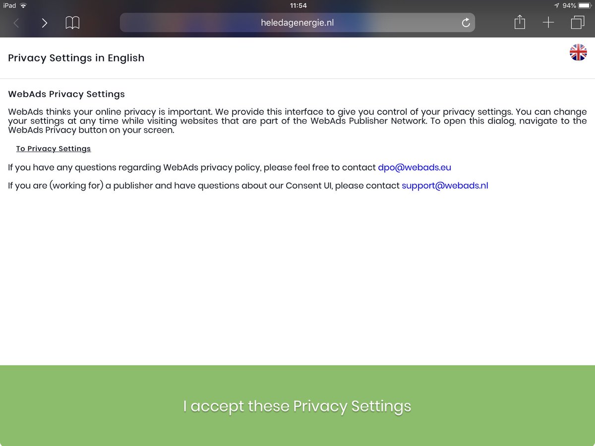 PrivaSense's tweet image. Want to control your #privacy when watching a funny vid on Facebook? #Webads got you covered. But it requires manually blocking 100s of companies looking over your shoulder, 1-by-1. 🙄 Well, at least it’s more transparant than a #cookiewall. And they have a #DPO.
#ePrivacy #GDPR