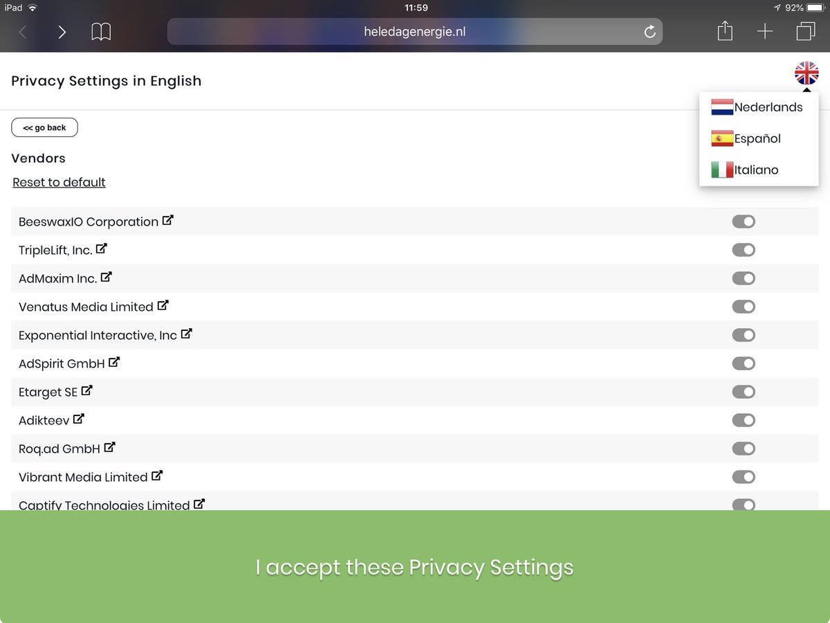 PrivaSense's tweet image. Want to control your #privacy when watching a funny vid on Facebook? #Webads got you covered. But it requires manually blocking 100s of companies looking over your shoulder, 1-by-1. 🙄 Well, at least it’s more transparant than a #cookiewall. And they have a #DPO.
#ePrivacy #GDPR