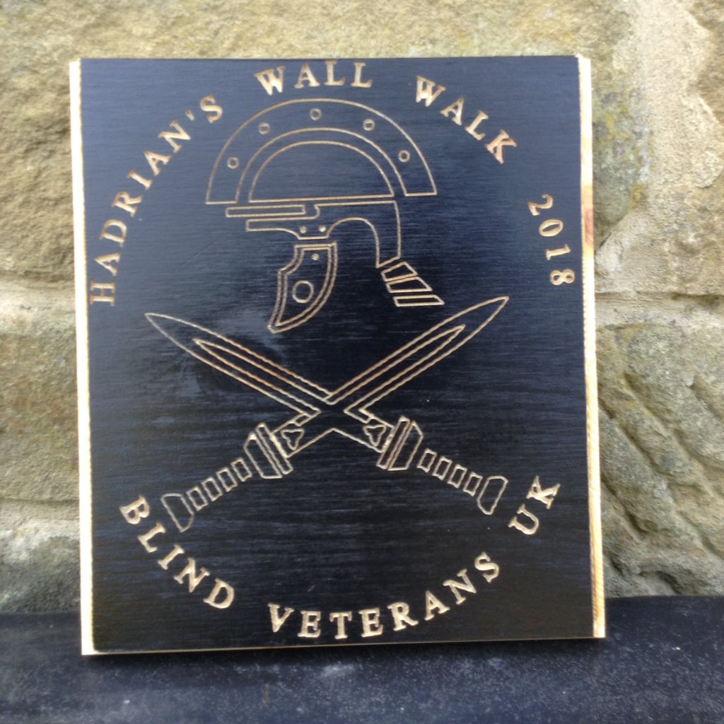At the request of Vindolanda I undertook a tour on Friday with the Blind Veterans UK . Had a wonderful day with them. I was presented with this hand made plaque at the end. Prior to the tour they had already walked lond stretches of #HadriansWall path. Truly inspiring people.