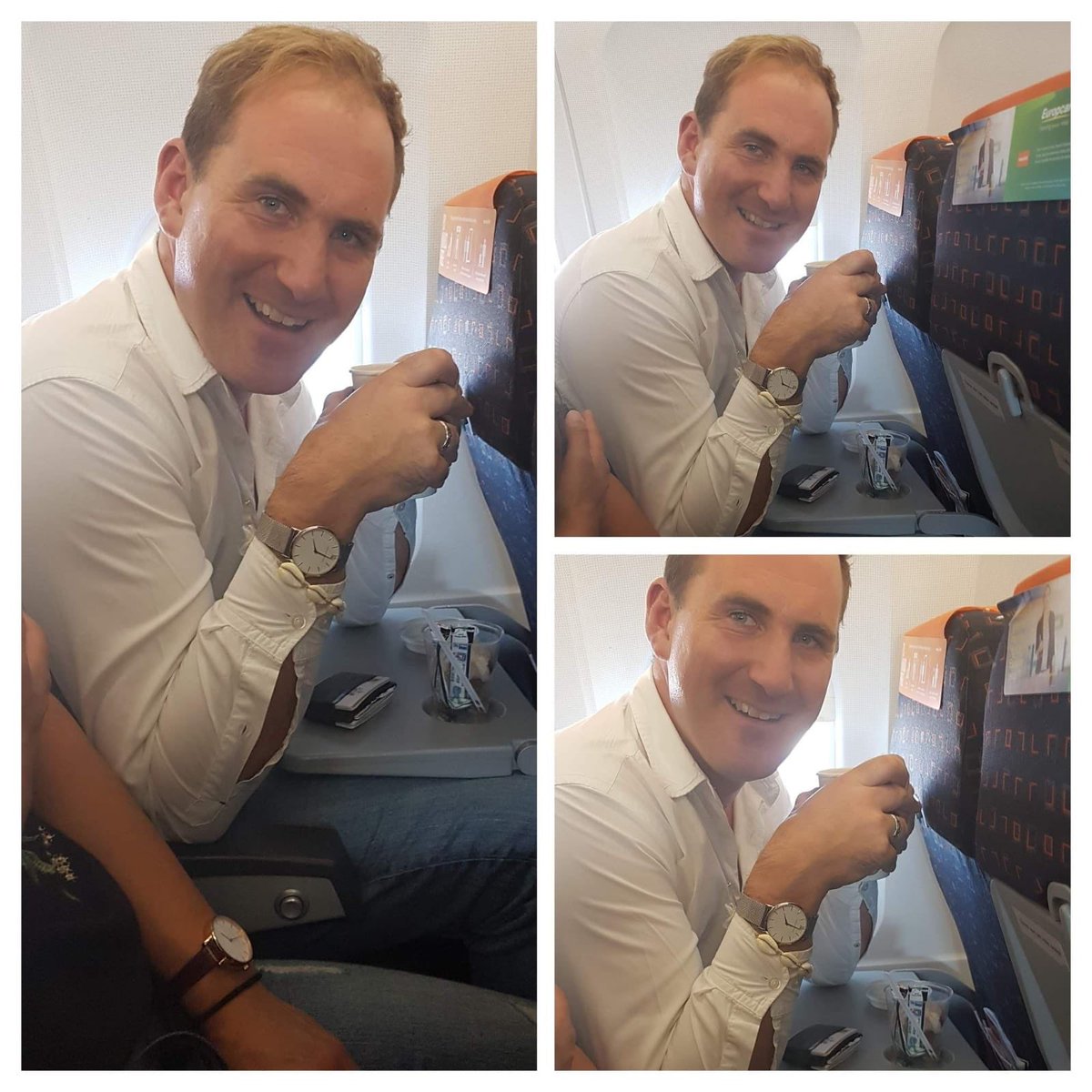 FerioSaxQuartet's tweet photo. Beautiful weather today in France and a wonderful setting for our concert this evening in Montpellier! I think the flight here was too much for Huw. #tootall #nolegroom #france #montpellier #concert #beautifultown #letsgoferio https://t.co/ss5x4zTflA