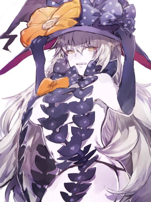 #FGOでマイルームランダム設定にして一番目に来た鯖に二番目に来た鯖の服を着せた絵を描く 邪ンヌにアビちゃんの服着せました 