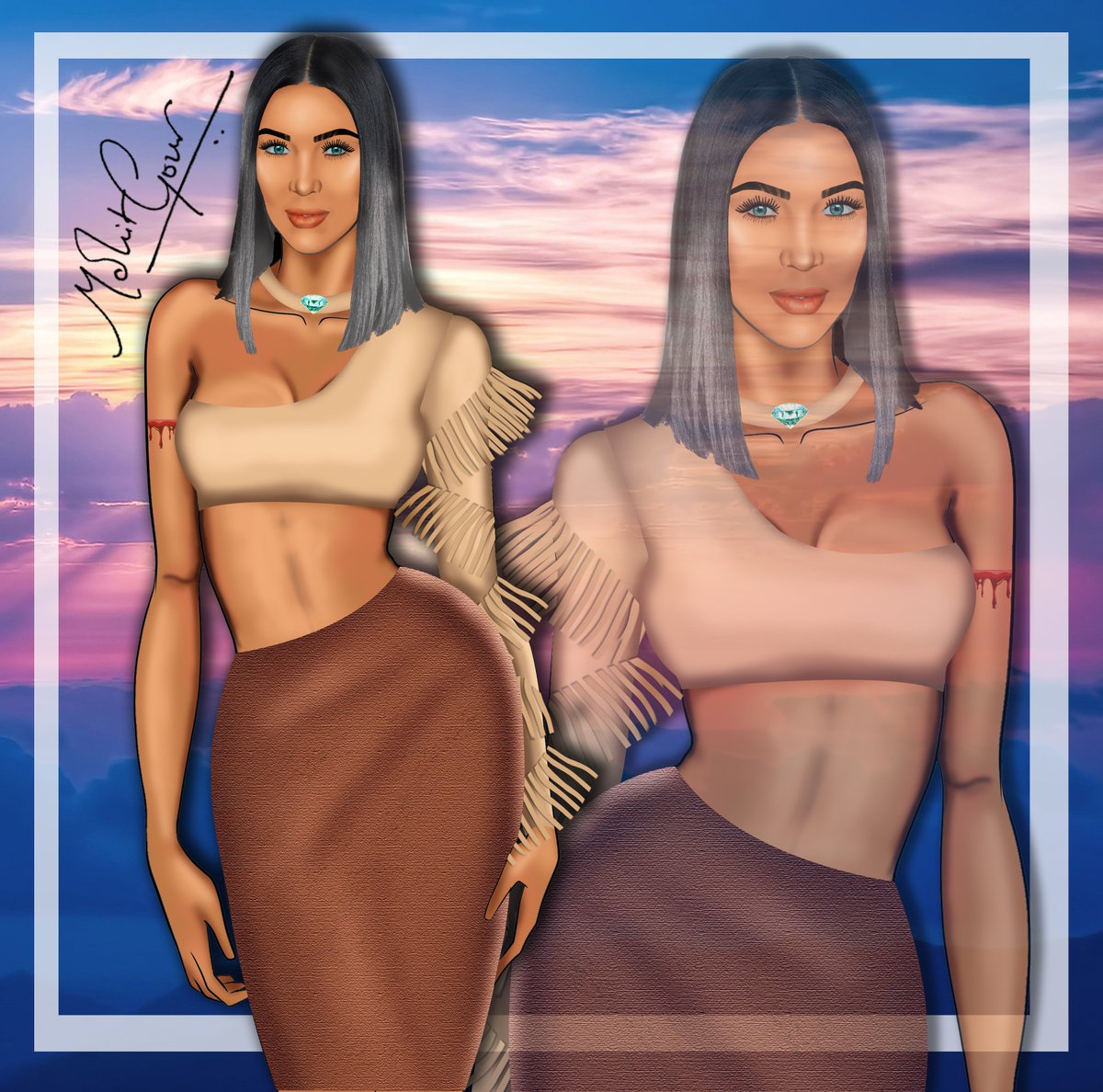 themoh1t's tweet photo. @KimKardashian as Pocahontas....!!!

Modern day princess 

#KimKardashian #Pocahontas #DisneyPrincess https://t.co/KQ3IR8xTSK