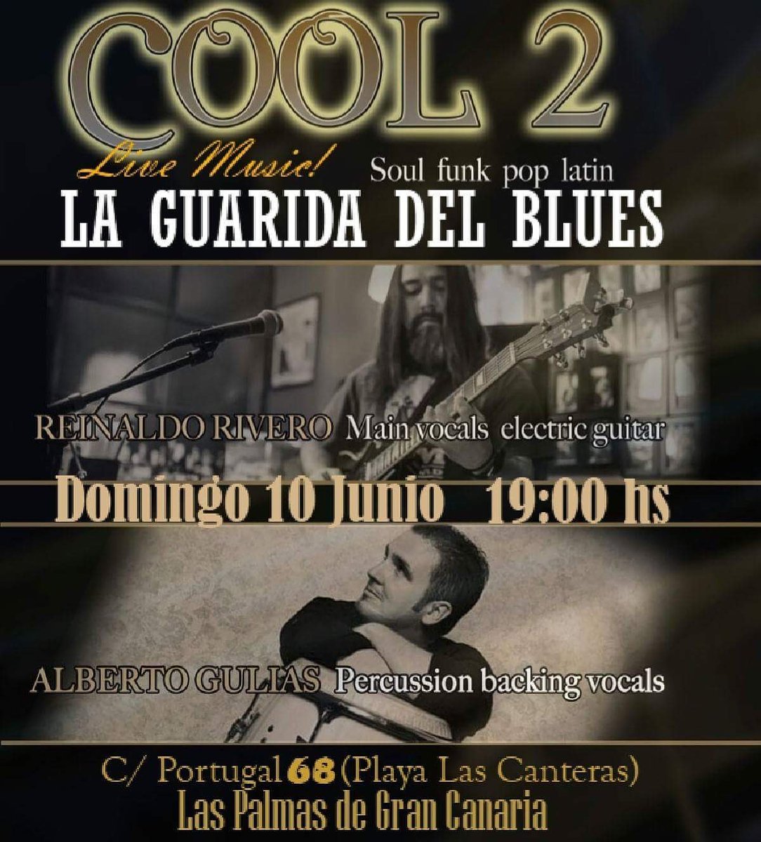 Alberto Gulias (@albertogulias) on Twitter photo Hoy/Today! 19:00 hs #Cool2 #LaGuaridaDelBlues C/Portugal 68 <a href="/LasCanteras/">Mi playa de Las Canteras 🦀🐡</a> #LasPalmasGranCanaria @MiPlanHoyGC <a href="/rutaplayaviva/">rutaplayaviva</a> Hoy/Today! 19:00 hs #Cool2 #LaGuaridaDelBlues C/Portugal 68 <a href="/LasCanteras/">Mi playa de Las Canteras 🦀🐡</a> #LasPalmasGranCanaria @MiPlanHoyGC <a href="/rutaplayaviva/">rutaplayaviva</a>
