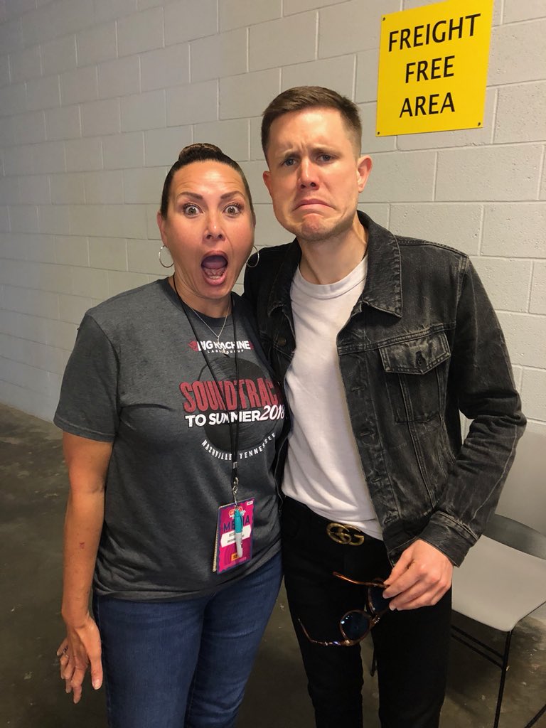 BigMachineRadio's tweet photo. This is what it’s like when you realize it’s the final day of #CMAFEST2018 😂 @trentharmon @NashvilleBecca @BigMachine https://t.co/aleModv4Jt