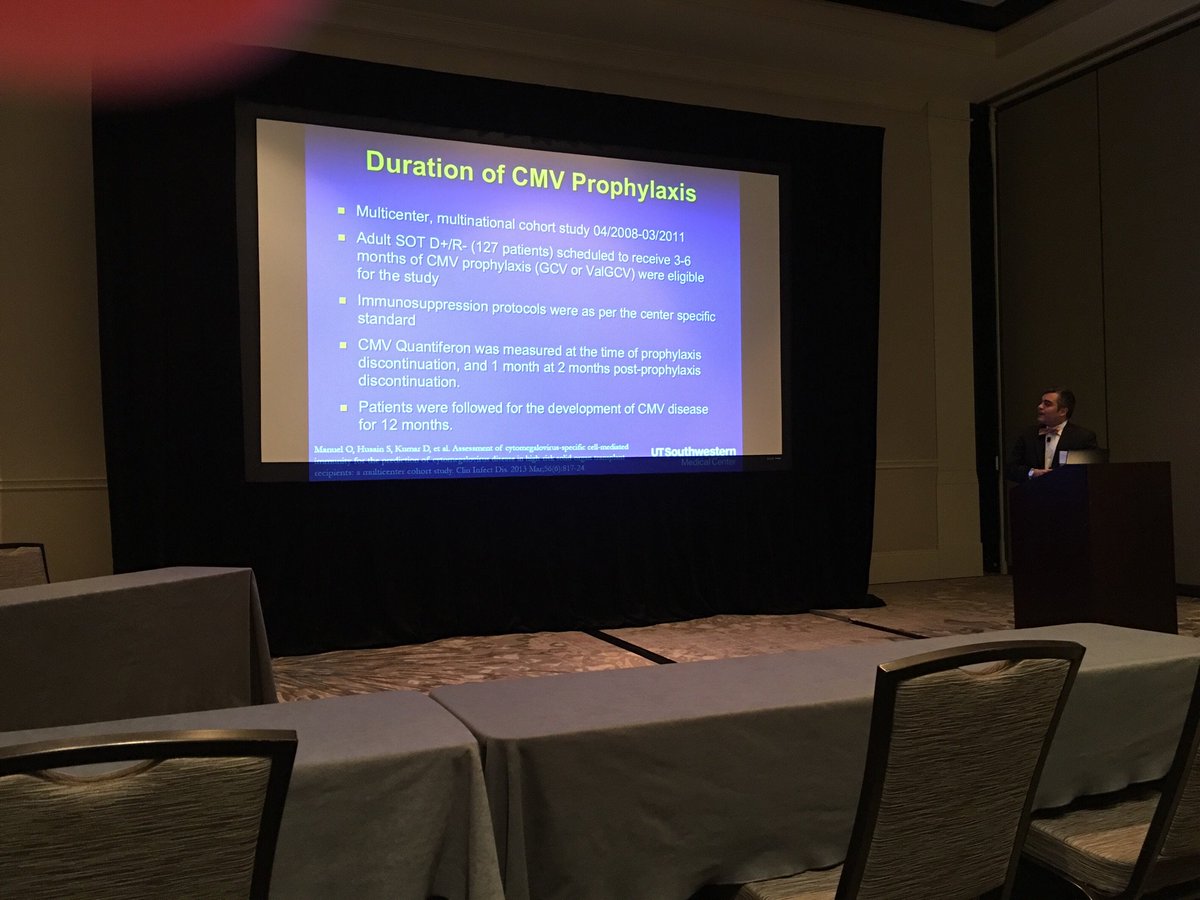 BradCutrellMD's tweet photo. Last talk to close out a great #TIDS2018 is Dr. La Hoz giving an update on Transplant ID. Nobody better to close things out @chc_yek @alfredopuing @Pranavi_MD @Drjulietmd https://t.co/GKyLzS7ige