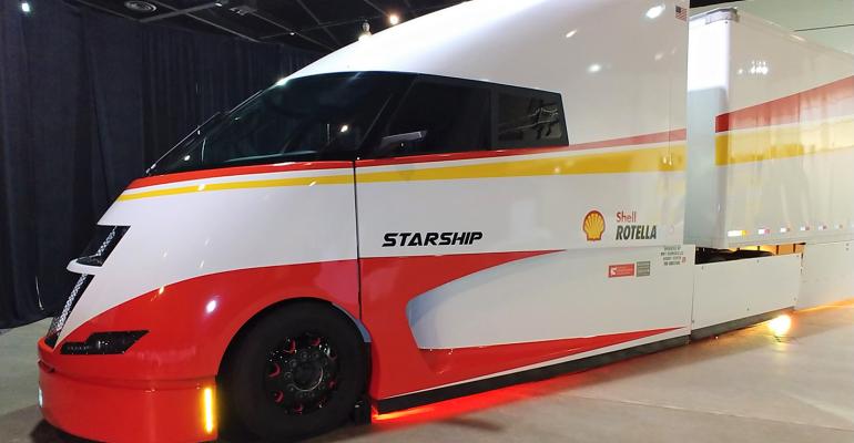 fleetowner's tweet photo. Shell Starship truck concluded its 2,300-mile cross-country trip https://t.co/NM2fGDYI0X #ShellStarship #trucking https://t.co/Z4ec5NNzBG