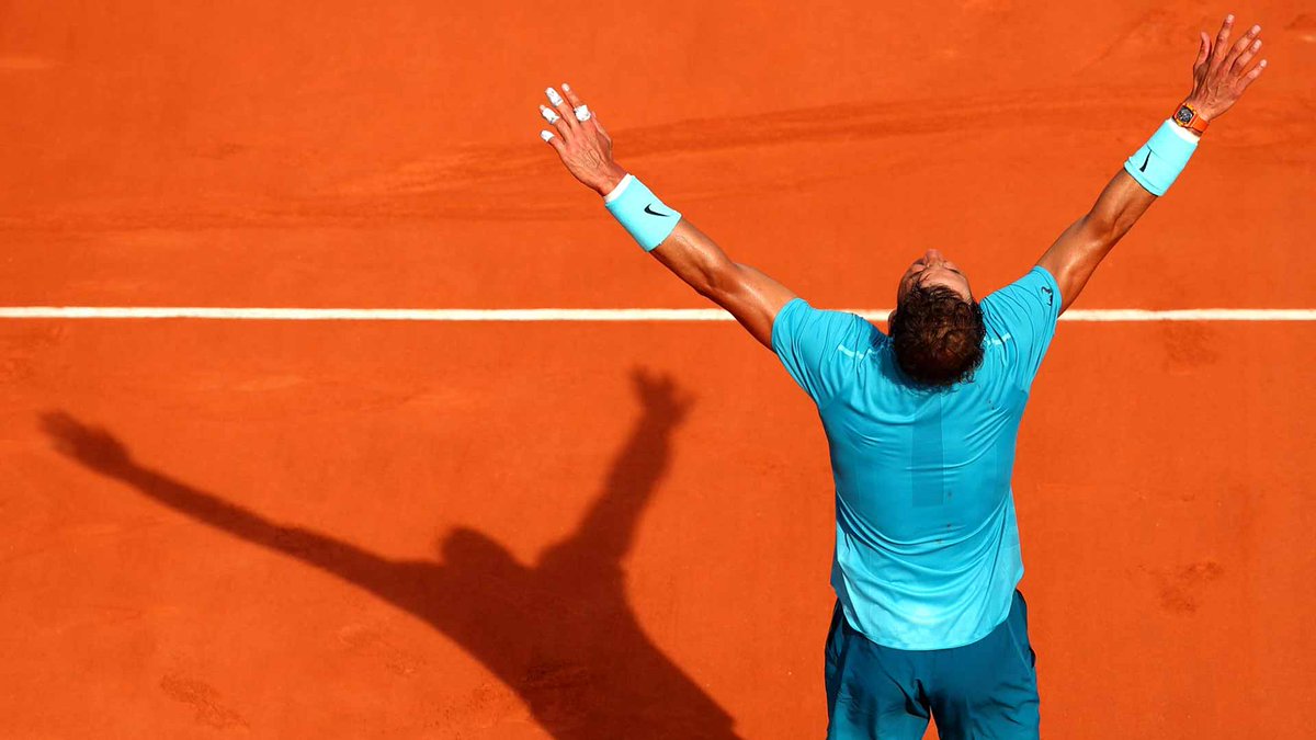 Vamos, Rafa! Nadal d. Thiem 64 63 62 to end another epic #RolandGarros.

✅ 1️⃣1️⃣th #RolandGarros 🏆
✅ 1️⃣7️⃣th Grand Slam 🏆
✅ 8️⃣6️⃣-2️⃣ in Paris

More ➡️ bit.ly/2LzS1pB