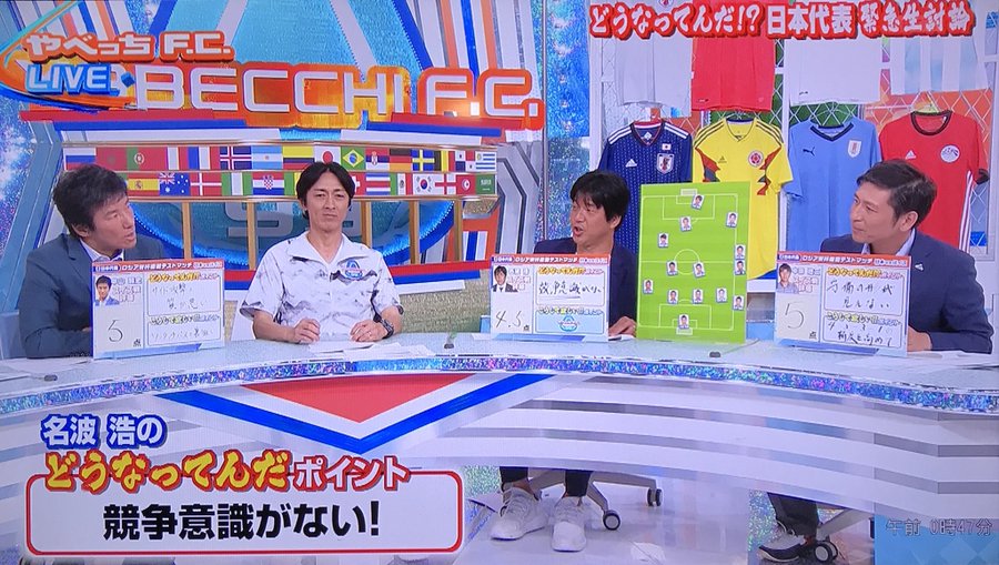 動画 やべっちfcで中山雅史が自虐ネタを交えて日本代表のスイス戦を解説 名波さんのノールックパスを僕が感じてなくて