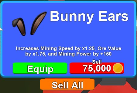 Robloxminingsimulator Hashtag On Twitter - bunny ears code roblox