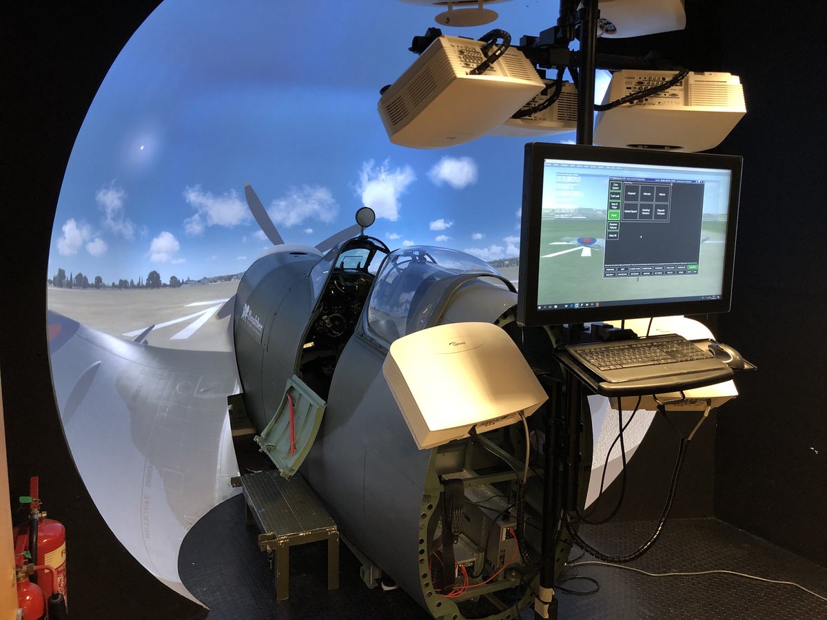 AirtechSim's tweet image. A quick update on the sim. @BoultbeeAcademy. The cockpit is pretty much complete and fully operational. Tweaks and software installation/optimisation next week. #Spitfire #flightsims #FLIGHT #bbmf #warbirds