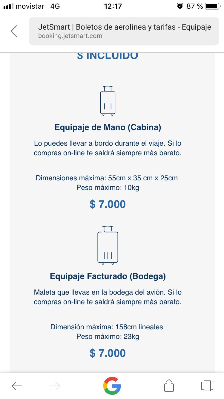 Ma. Bernarda Twitter: me parece un robo sus cobros por equipaje en el 22 mil por un equipaje que por compra en línea sale 7 mil, claramente es la