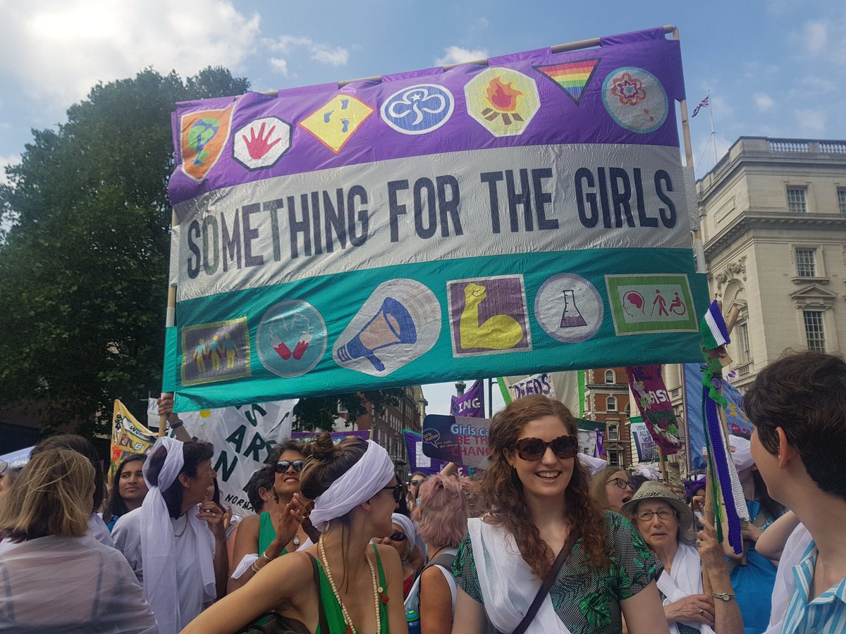 victoriafinan's tweet photo. WHAT A DAY. Had the most unbelievable time at #PROCESSIONS2018 in London with inspiring @Girlguiding, members, colleagues, and thousands of others! So incredibly proud and humbled. Great to see @HelenPankhurst too! #Suffragette https://t.co/QFd3EnwRDh
