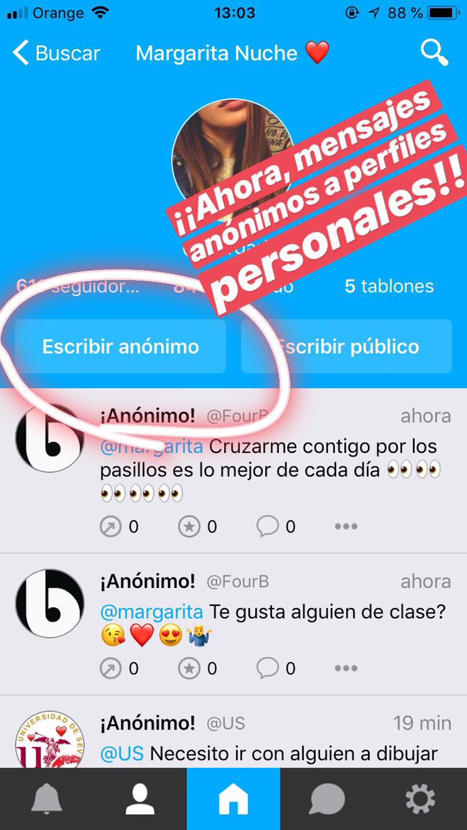 ligoteo_UGR's tweet photo. 🔹🔹 ¡FOURB APP ACABA DE LANZAR LA MAYOR ACTUALIZACIÓN DESDE SU INICIO!

😱¡NUEVO DISEÑO!

💻¡NUEVO CÓDIGO¡

🧐¡AHORA PUEDES ESCRIBIR ANÓNIMOS EN LOS PERFILES PERSONALES!

🐒¡TODOS LOS EMOJIS SOPORTADOS!

🤷‍♂️¡AHORA ACTUALIZACIONES SEMANALES!

Creadores tendencia LIGOTEO® https://t.co/WQuQ7wjhIa