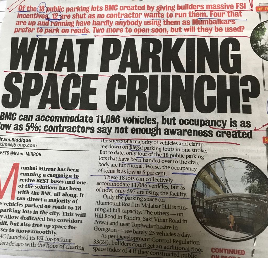 KeshriyaJ's tweet photo. DCR 33(24) a Incentive for Builders with Additional FSI of 4 @MCGM_BMC As only 4 of the 18 Public #Parking lots are handed over, We hope #MCajoymehta &amp; #AddlMC Vijay Singhal will look in to the matter @htTweets @abpnewstv @Dev_Fadnavis 
#CORRUPT BMC https://t.co/xkvAuY6Oop