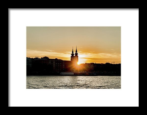 Church Tower Silhouette Framed Print by Sharon Popek buff.ly/2xVS3pN #sunset #sunsetsilhouette #churchprints #travelphotography #sunflare #budapest