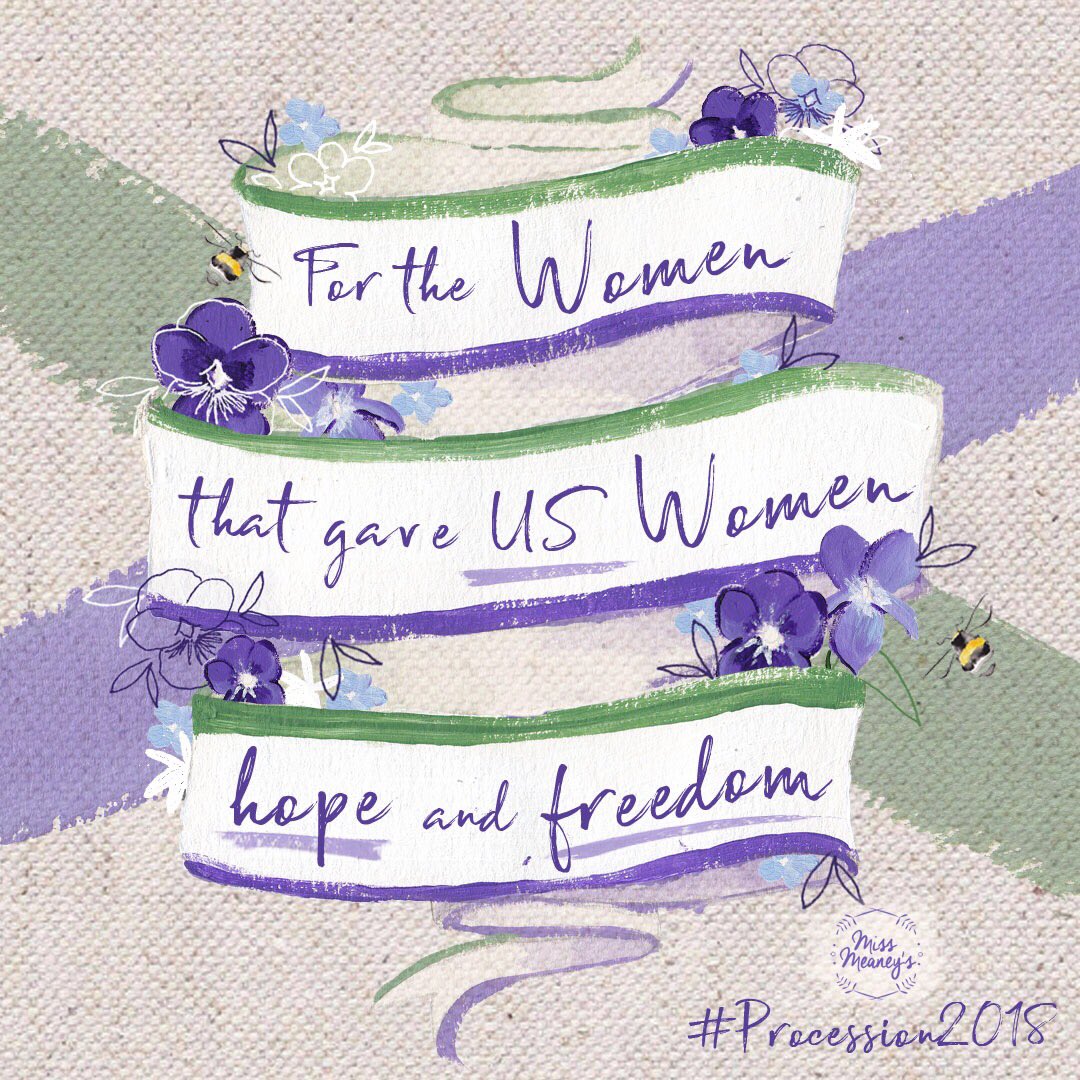 MissMeaneys's tweet photo. Ready to make history with @clare_meaney! 100years of the vote!! Women we celebrate you 💜@artichoketrust #PROCESSIONS2018 #illustration https://t.co/B2TTq5CtK3