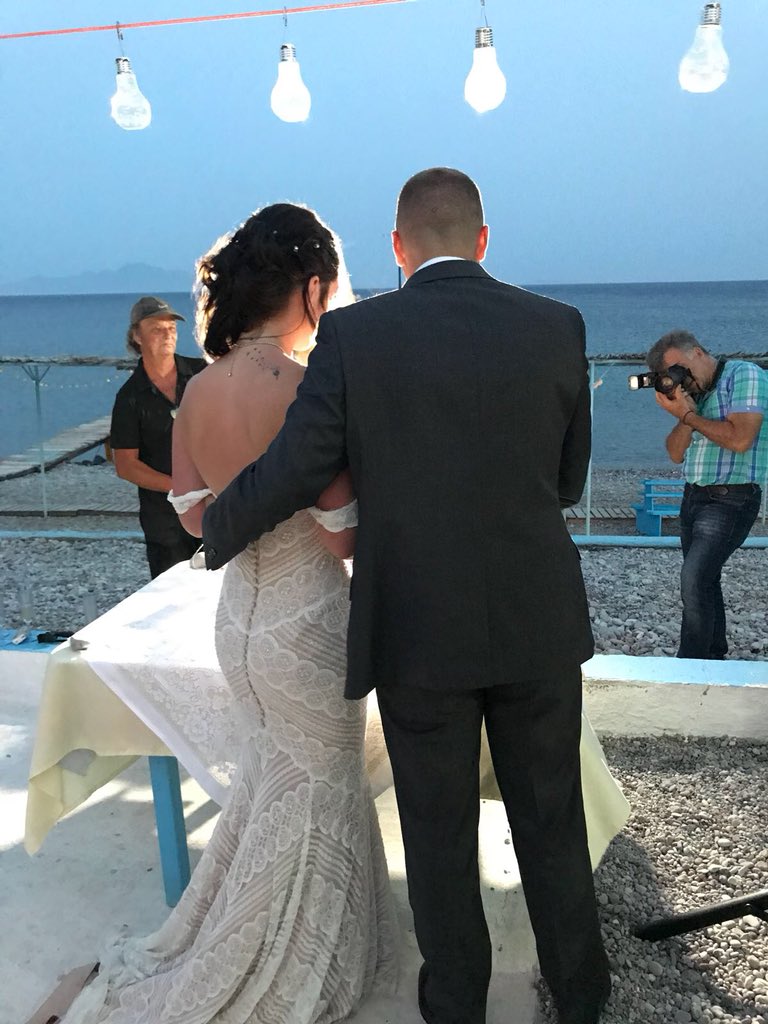 JoshOldfield91's tweet photo. On Friday June 8th I married my best mate. I’ve had the most amazing week with my friends and family! #blessed #MrandMrs #KosWedding #Kefalos https://t.co/DBVZqzRUU2