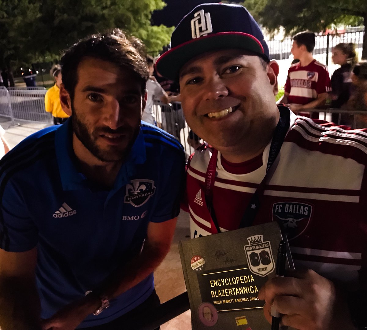 RoryCamangian's tweet photo. @MenInBlazers - I tried to give @IgnacioPiatti a copy of Encyclopedia Blazertannica for the trip home, but he said heβs waiting for the Spanish version. #CrapBook #MLS π¦
https://t.co/YlqQOaZNMg
