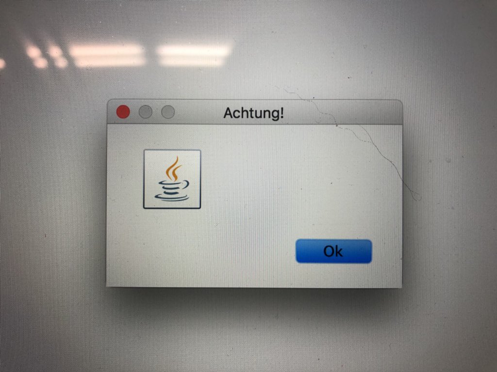 Rhartschmidt's tweet image. Error Message from hell. #javaThings #GoHomeUrDrunk