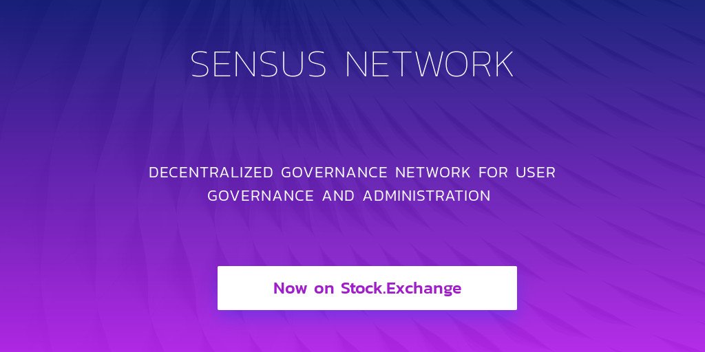 SENSUS IS NOW LISTED ON @StocksExchangeR 

More Exchanges Coming 😍😎🚀🚀🚀🚀
stocks.exchange/trade/SENX/BTC 
stocks.exchange/trade/SENX/ETH 

SENSUS GOVERNANCE PROTOCOL !!!! 🚀🚀🚀🚀🚀

Like , Retweet &amp; Comment !! 
1 lucky winner gets 2,000 Sensus Token !! 🚀😍