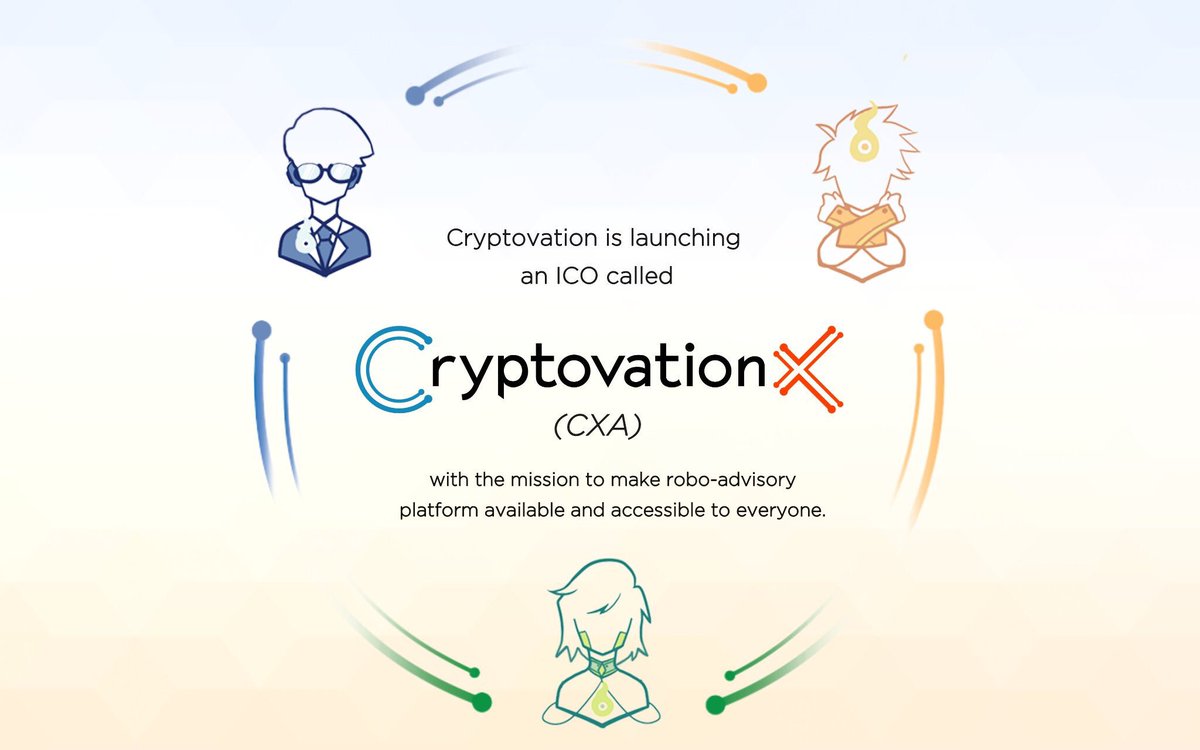 CryptovationX's tweet image. Welcome everyone to our $CXA community! We are “CryptovationX - the Best Friend for Crypto Investors”, a robo-advisory platform on your phone that will help ‘Answering, Advising &amp;amp; Auto-investong’ for you only by staking our token.

More info please visit CryptovationX.io