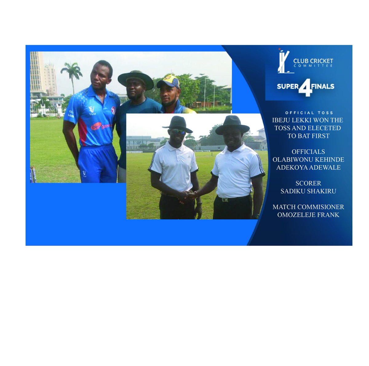 CCCLeague's tweet photo. #NOTORE #SUPER4FINALS
#ILCCvsGCI

GAME ON
#Cricket #LagosCricket #NigeriaCricket @LagosSportsComm @followlasg #Nigeria #Lagos #Sports @ICC @GCIOBCC @lekkicc https://t.co/8q3qmzyly1