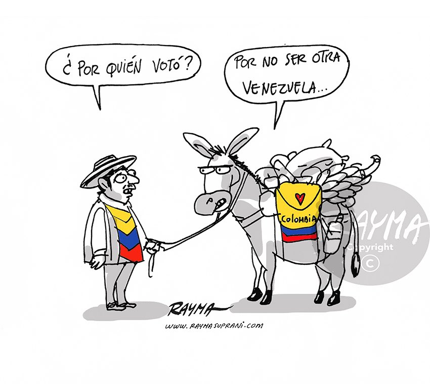 raymacaricatura's tweet photo. Colombia está entre regresar al Uribismo o entregarle Colombia a las FARC ... Dios la cuide 🙏 https://t.co/2E9CrjzbQ3