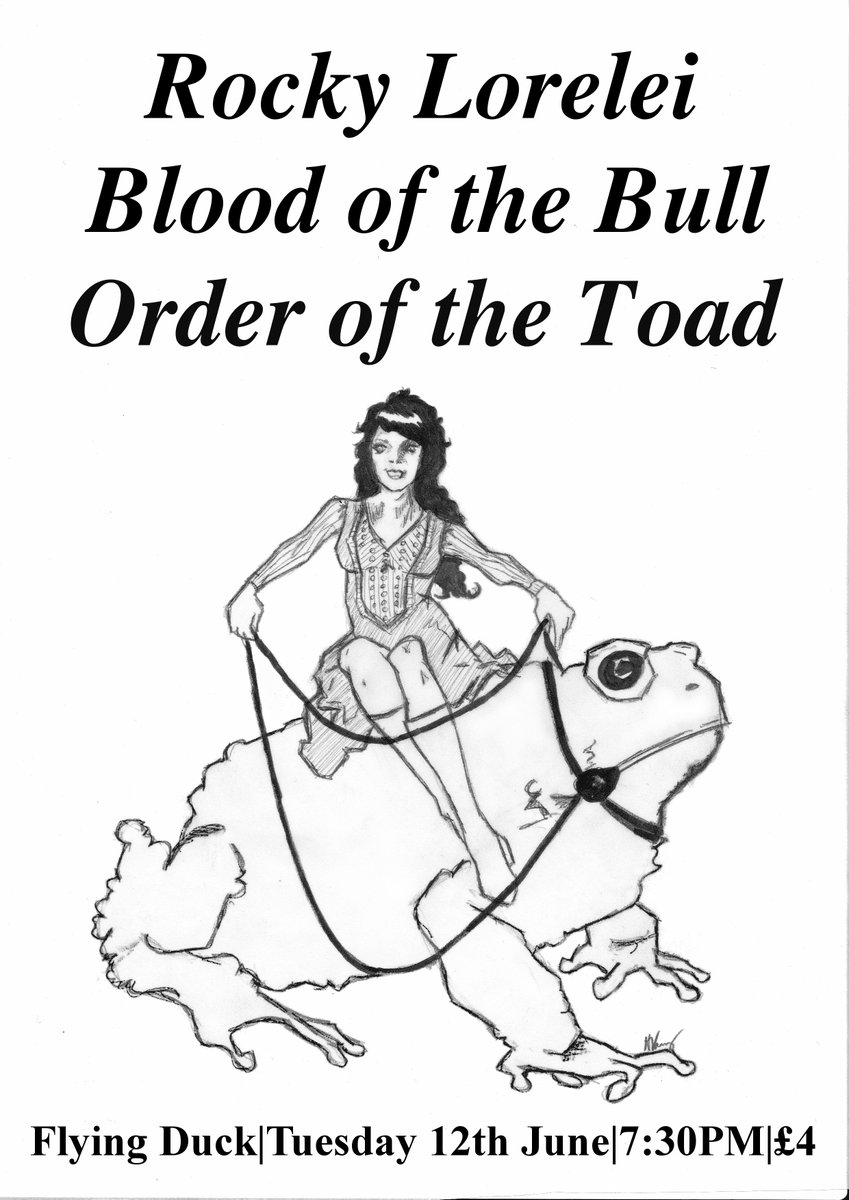 Playing guitar and launching the Order of the Toad CS (out on @cusprecordings) with Rocky Lorelei and @BloodoftheBull on Tuesday night at @flyduckglasgow!